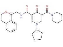 1-cyclopentyl-N-(3,4-dihydro-1H-isochromen-1-ylmethyl)-4-oxo-5-(1-piperidinylcarbonyl)-1,4-dihydro-3-pyridinecarboxamide