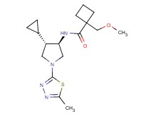N-[(3R*,4S*)-4-cyclopropyl-1-(5-methyl-1,3,4-thiadiazol-2-yl)-3-pyrrolidinyl]-1-(methoxymethyl)cyclobutanecarboxamide