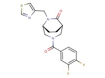 (1S*,5R*)-3-(3,4-difluorobenzoyl)-6-(1,3-thiazol-4-ylmethyl)-3,6-diazabicyclo[3.2.2]nonan-7-one