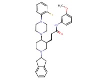3-{(3S*,4R*)-1-(2,3-dihydro-1H-inden-2-yl)-4-[4-(2-fluorophenyl)-1-piperazinyl]-3-piperidinyl}-N-(3-methoxyphenyl)propanamide
