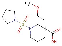 3-(2-methoxyethyl)-1-(1-pyrrolidinylsulfonyl)-3-piperidinecarboxylic acid