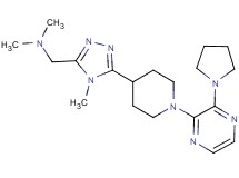 N,N-dimethyl-1-{4-methyl-5-[1-(3-pyrrolidin-1-ylpyrazin-2-yl)piperidin-4-yl]-4H-1,2,4-triazol-3-yl}methanamine