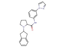 1-(2,3-dihydro-1H-inden-2-yl)-N-[3-(1H-pyrazol-1-yl)phenyl]prolinamide