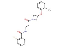 2-fluoro-N-{3-[3-(2-methylphenoxy)-1-azetidinyl]-3-oxopropyl}benzamide