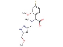 (4-fluoro-2-methoxyphenyl)[{[5-(methoxymethyl)-1H-pyrazol-3-yl]methyl}(methyl)amino]acetic acid