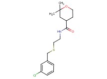 N-{2-[(3-chlorobenzyl)thio]ethyl}-2,2-dimethyltetrahydro-2H-pyran-4-carboxamide