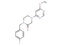 1-(4-fluorobenzyl)-4-(6-methoxy-4-pyrimidinyl)-2-piperazinone trifluoroacetate