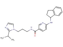 6-(2,3-dihydro-1H-inden-1-ylamino)-N-[3-(2-isopropyl-1H-imidazol-1-yl)propyl]nicotinamide