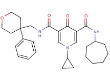 N-cycloheptyl-1-cyclopropyl-4-oxo-N'-[(4-phenyltetrahydro-2H-pyran-4-yl)methyl]-1,4-dihydro-3,5-pyridinedicarboxamide