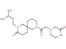2-(3-methylbutyl)-8-[(3-oxopiperazin-1-yl)acetyl]-2,8-diazaspiro[5.5]undecan-3-one