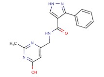 N-[(6-hydroxy-2-methyl-4-pyrimidinyl)methyl]-3-phenyl-1H-pyrazole-4-carboxamide