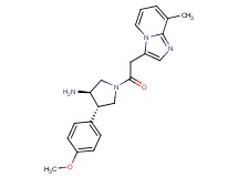 (3R*,4S*)-4-(4-methoxyphenyl)-1-[(8-methylimidazo[1,2-a]pyridin-3-yl)acetyl]pyrrolidin-3-amine