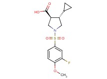(3S*,4S*)-4-cyclopropyl-1-[(3-fluoro-4-methoxyphenyl)sulfonyl]-3-pyrrolidinecarboxylic acid