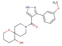 9-{[3-(3-methoxyphenyl)-1H-pyrazol-4-yl]carbonyl}-1-oxa-9-azaspiro[5.5]undecan-5-ol