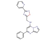 5-phenyl-N-[(3-pyridin-2-yl-1,2,4-oxadiazol-5-yl)methyl]pyrazolo[1,5-a]pyrimidin-7-amine