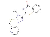 2-fluoro-N-({4-methyl-5-[(2-pyridinylmethyl)thio]-4H-1,2,4-triazol-3-yl}methyl)benzamide
