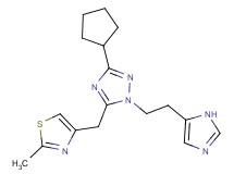3-cyclopentyl-1-[2-(1H-imidazol-5-yl)ethyl]-5-[(2-methyl-1,3-thiazol-4-yl)methyl]-1H-1,2,4-triazole