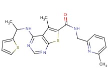 5-methyl-N-[(6-methyl-2-pyridinyl)methyl]-4-{[1-(2-thienyl)ethyl]amino}thieno[2,3-d]pyrimidine-6-carboxamide