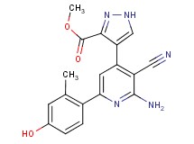 methyl 4-[2-amino-3-cyano-6-(4-hydroxy-2-methylphenyl)pyridin-4-yl]-1H-pyrazole-3-carboxylate