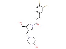 1-{[(3R*,4R*)-1-[3-(3,4-difluorophenyl)propanoyl]-4-(hydroxymethyl)pyrrolidin-3-yl]methyl}piperidin-4-ol