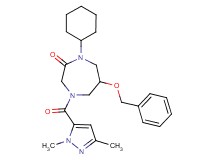 6-(benzyloxy)-1-cyclohexyl-4-[(1,3-dimethyl-1H-pyrazol-5-yl)carbonyl]-1,4-diazepan-2-one