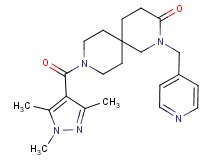 2-(pyridin-4-ylmethyl)-9-[(1,3,5-trimethyl-1H-pyrazol-4-yl)carbonyl]-2,9-diazaspiro[5.5]undecan-3-one