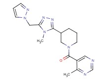 4-methyl-5-({3-[4-methyl-5-(1H-pyrazol-1-ylmethyl)-4H-1,2,4-triazol-3-yl]piperidin-1-yl}carbonyl)pyrimidine