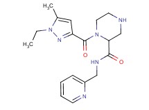 1-[(1-ethyl-5-methyl-1H-pyrazol-3-yl)carbonyl]-N-(2-pyridinylmethyl)-2-piperazinecarboxamide