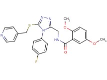N-({4-(4-fluorophenyl)-5-[(4-pyridinylmethyl)thio]-4H-1,2,4-triazol-3-yl}methyl)-2,5-dimethoxybenzamide