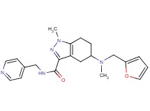 5-[(2-furylmethyl)(methyl)amino]-1-methyl-N-(4-pyridinylmethyl)-4,5,6,7-tetrahydro-1H-indazole-3-carboxamide