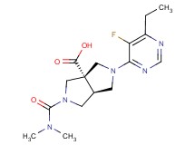 (3aS*,6aS*)-2-[(dimethylamino)carbonyl]-5-(6-ethyl-5-fluoropyrimidin-4-yl)hexahydropyrrolo[3,4-c]pyrrole-3a(1H)-carboxylic acid