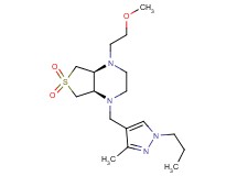 (4aR*,7aS*)-1-(2-methoxyethyl)-4-[(3-methyl-1-propyl-1H-pyrazol-4-yl)methyl]octahydrothieno[3,4-b]pyrazine 6,6-dioxide
