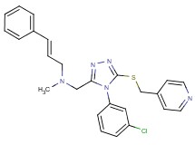 (2E)-N-({4-(3-chlorophenyl)-5-[(4-pyridinylmethyl)thio]-4H-1,2,4-triazol-3-yl}methyl)-N-methyl-3-phenyl-2-propen-1-amine