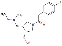 {(3R*,4R*)-4-{[ethyl(methyl)amino]methyl}-1-[(4-fluorophenyl)acetyl]pyrrolidin-3-yl}methanol