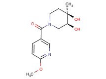 (3S*,4R*)-1-[(6-methoxypyridin-3-yl)carbonyl]-4-methylpiperidine-3,4-diol