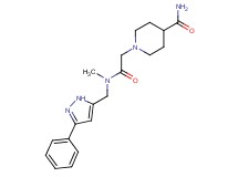 1-(2-{methyl[(3-phenyl-1H-pyrazol-5-yl)methyl]amino}-2-oxoethyl)-4-piperidinecarboxamide