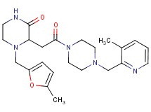 4-[(5-methyl-2-furyl)methyl]-3-(2-{4-[(3-methyl-2-pyridinyl)methyl]-1-piperazinyl}-2-oxoethyl)-2-piperazinone