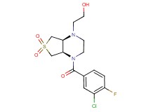 2-[(4aR*,7aS*)-4-(3-chloro-4-fluorobenzoyl)-6,6-dioxidohexahydrothieno[3,4-b]pyrazin-1(2H)-yl]ethanol