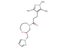 2-(1H-pyrazol-1-ylmethyl)-4-[3-(1,3,5-trimethyl-1H-pyrazol-4-yl)propanoyl]-1,4-oxazepane