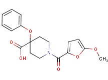 1-(5-methoxy-2-furoyl)-4-phenoxypiperidine-4-carboxylic acid