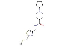 1-cyclopentyl-N-({2-[(methylthio)methyl]-1,3-thiazol-4-yl}methyl)piperidine-4-carboxamide