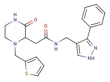 2-[3-oxo-1-(2-thienylmethyl)-2-piperazinyl]-N-[(3-phenyl-1H-pyrazol-4-yl)methyl]acetamide
