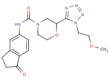 2-[1-(2-methoxyethyl)-1H-tetrazol-5-yl]-N-(1-oxo-2,3-dihydro-1H-inden-5-yl)morpholine-4-carboxamide