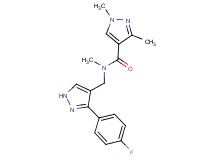 N-{[3-(4-fluorophenyl)-1H-pyrazol-4-yl]methyl}-N,1,3-trimethyl-1H-pyrazole-4-carboxamide
