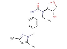N'-{4-[(3,5-dimethyl-1H-pyrazol-1-yl)methyl]phenyl}-N-ethyl-N-[(3S*,4R*)-4-hydroxytetrahydrofuran-3-yl]urea