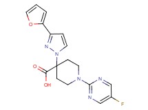 1-(5-fluoropyrimidin-2-yl)-4-[3-(2-furyl)-1H-pyrazol-1-yl]piperidine-4-carboxylic acid
