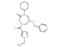 1-cyclohexyl-4-[(1-ethyl-1H-pyrazol-4-yl)carbonyl]-6-(4-pyridinylmethoxy)-1,4-diazepan-2-one