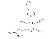 2-amino-4-(1-ethyl-1H-pyrazol-4-yl)-5-methyl-6-(5-methyl-2-furyl)nicotinonitrile