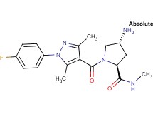 (4R)-4-amino-1-{[1-(4-fluorophenyl)-3,5-dimethyl-1H-pyrazol-4-yl]carbonyl}-N-methyl-L-prolinamide