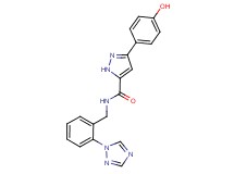 3-(4-hydroxyphenyl)-N-[2-(1H-1,2,4-triazol-1-yl)benzyl]-1H-pyrazole-5-carboxamide